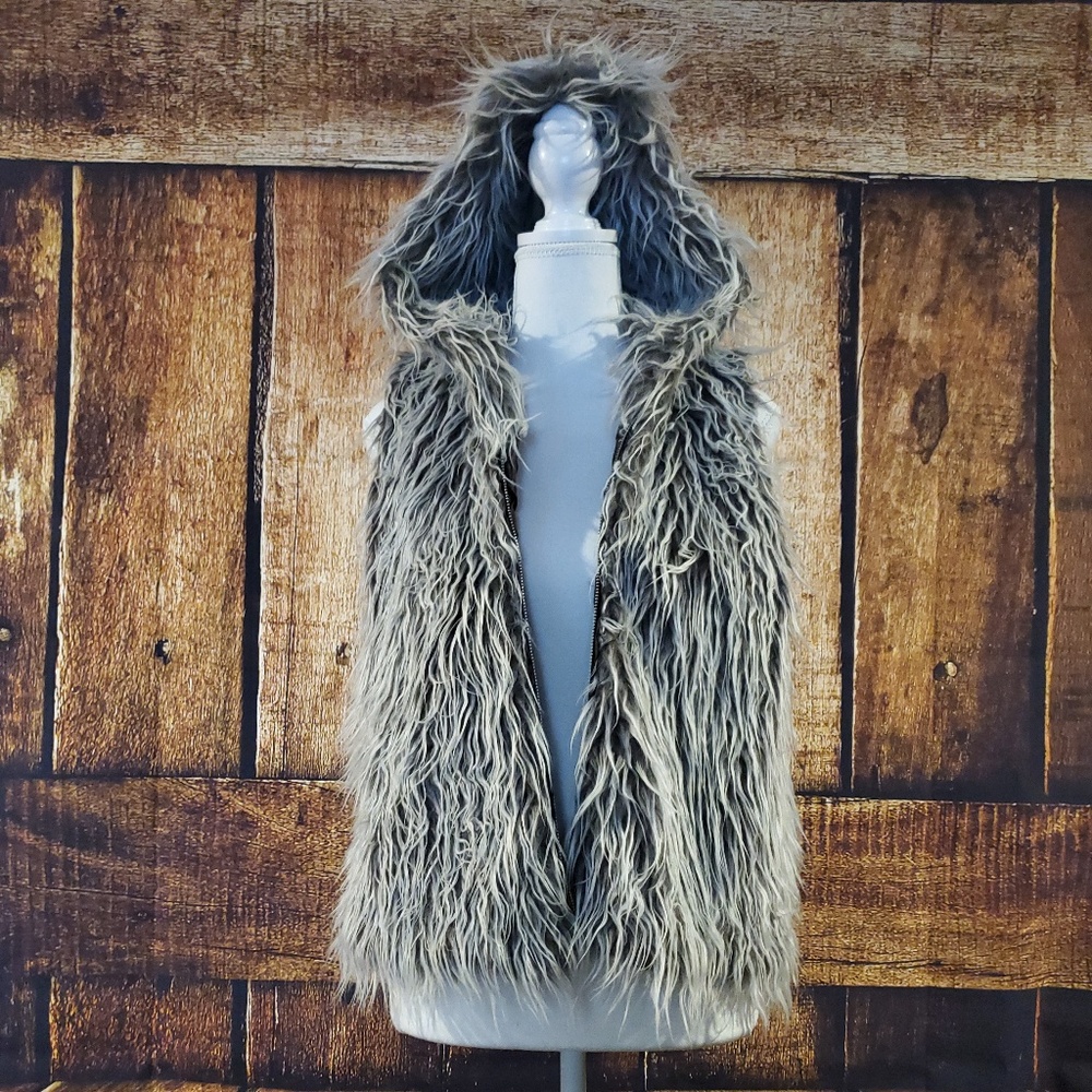 Hooded "Furry" Vest